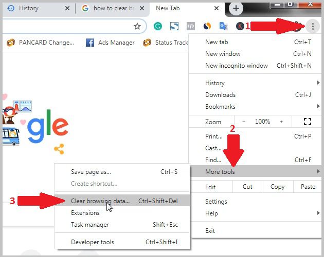 google chrome clear cache and cookies for one site